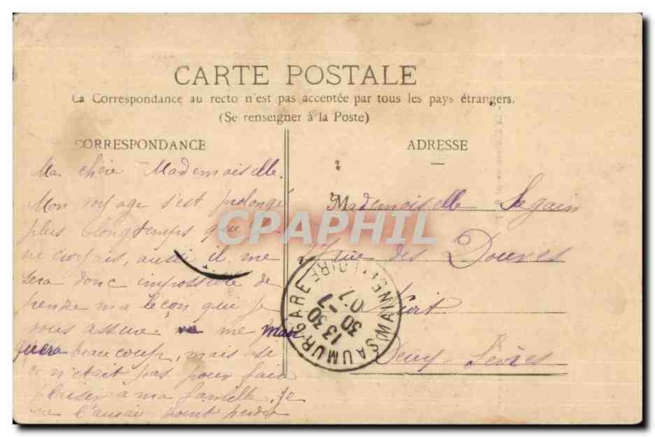 Saumur CPA Le chateau avant 1793 — Back