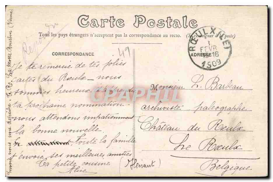 Saumur CPA Le chateau avant 1793 — Back