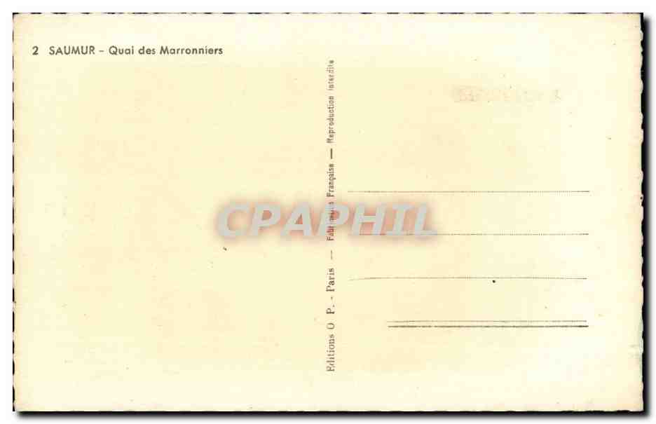 Saumur CPA Chateau Quai des Maronniers — Rückseite