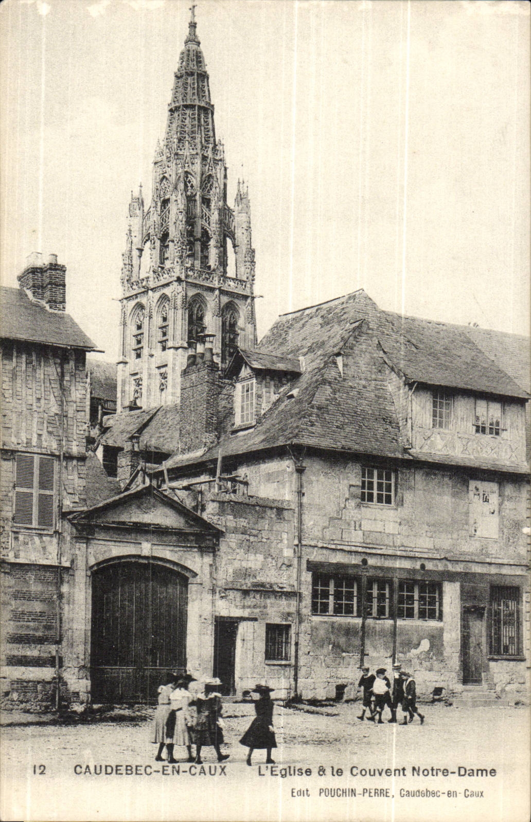 Caudebec en CAux CPa l'eglise et le couvent Notre DAme