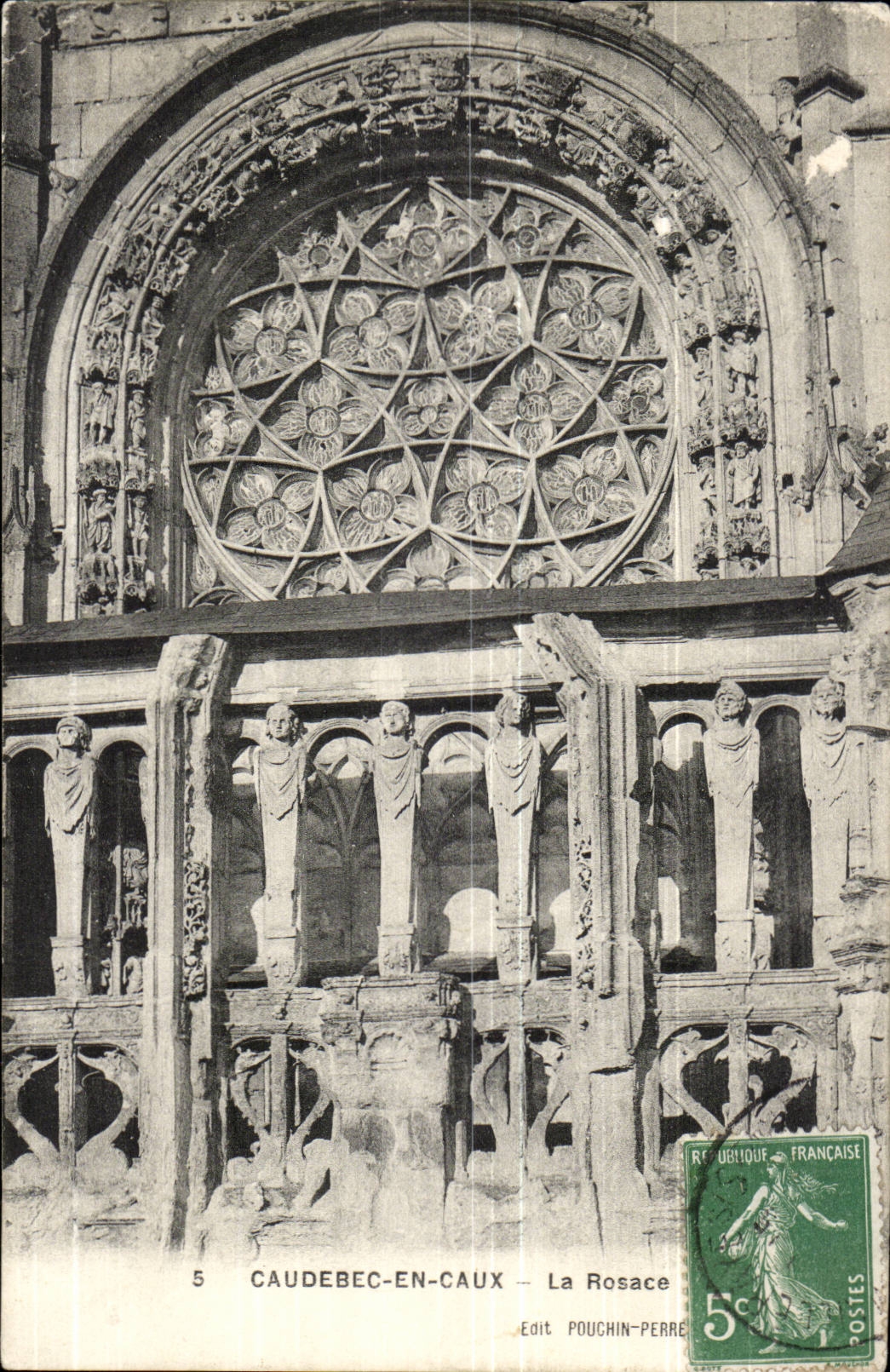 Caudebec en CAux CPA L'eglise Notre DAme La rosace