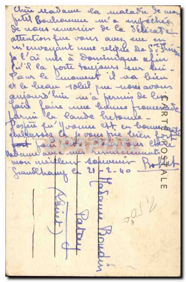 Ma douce Bretagne CPA Finistere Jeunes filles Plougas Daoulas — Verso
