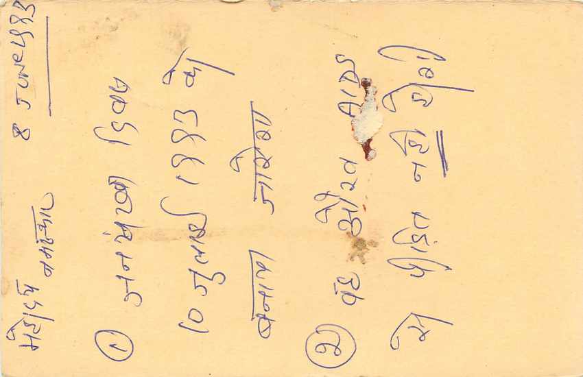 Inde India Entier Postal Stationary Tigre Tiger  — Verso