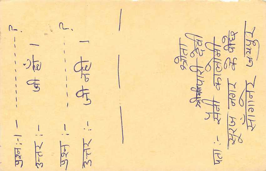 Inde India Entier Postal Stationary Tigre Tiger  — Verso