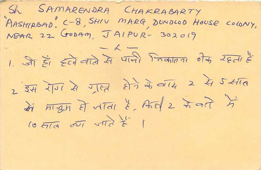 Inde India Entier Postal Stationary Tigre Tiger  — Verso