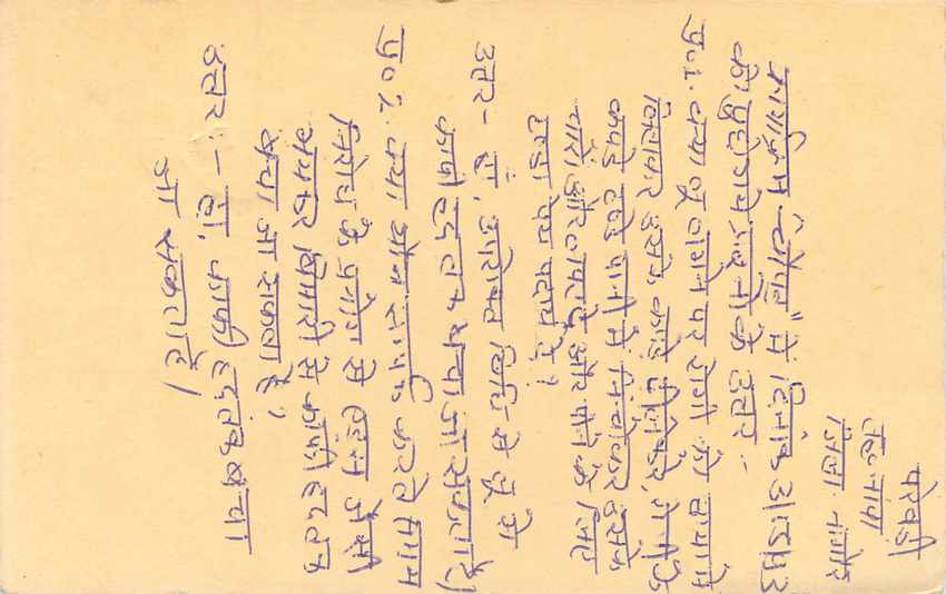 Inde India Entier Postal Stationary Tigre Tiger  — Verso