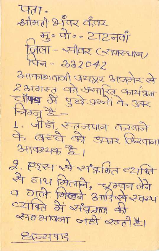 Inde India Entier Postal Stationary Tigre Tiger  — Verso
