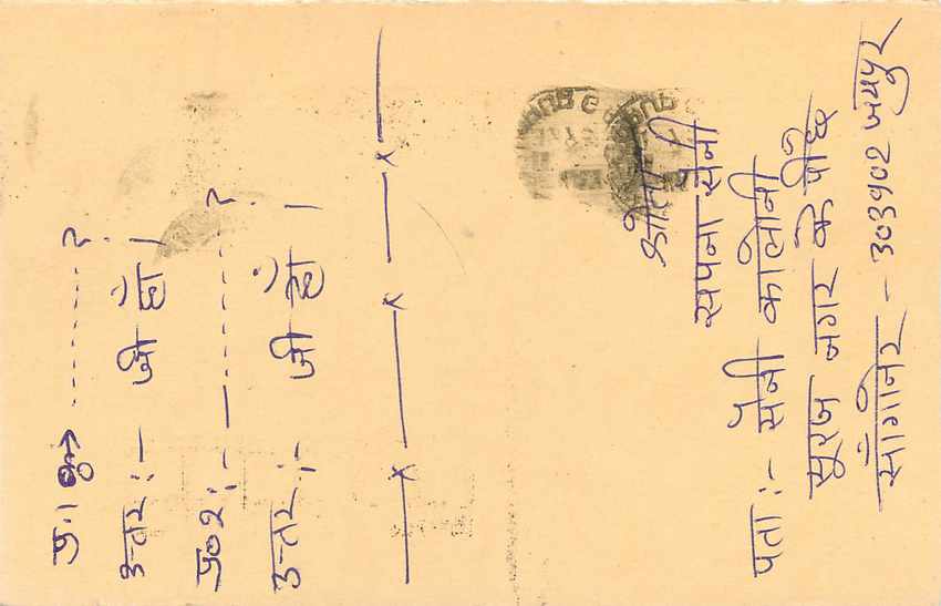 Inde India Entier Postal Stationary Tigre Tiger  — Verso