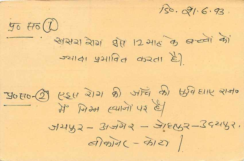 Inde India Entier Postal Stationary Tigre Tiger  — Verso