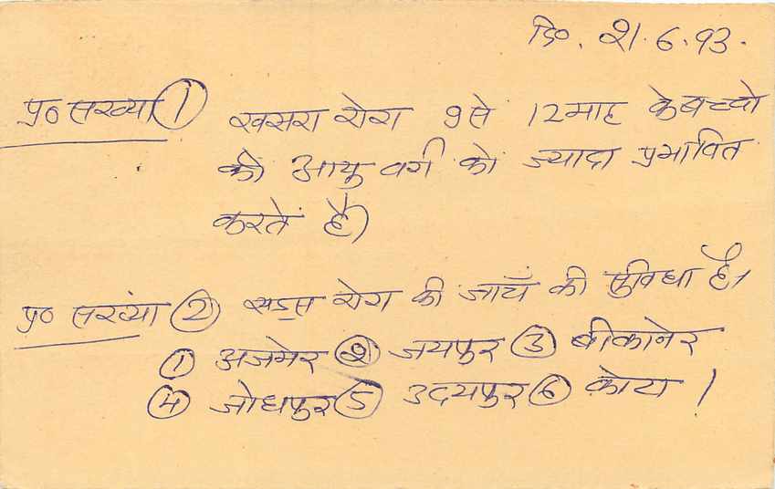 Inde India Entier Postal Stationary Tigre Tiger  — Verso