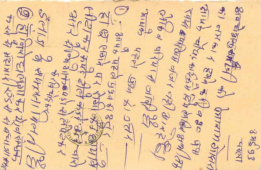 Inde India Entier Postal Stationary Tigre Tiger  — Verso