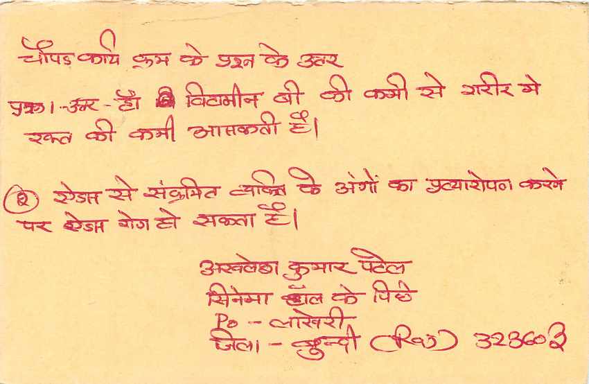 Inde India Entier Postal Stationary Tigre Tiger  — Verso