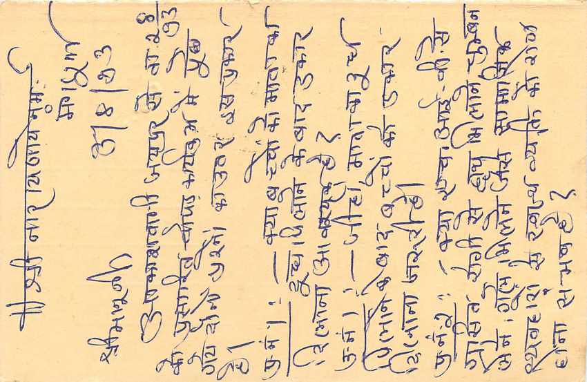Inde India Entier Postal Stationary Tigre Tiger  — Verso