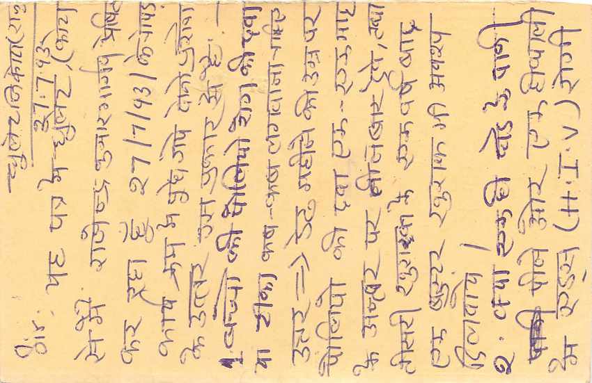 Inde India Entier Postal Stationary Tigre Tiger  — Verso