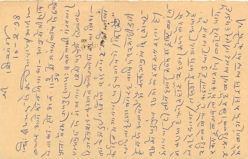 Inde India Entier Postal Stationary Tigre Tiger  — Verso
