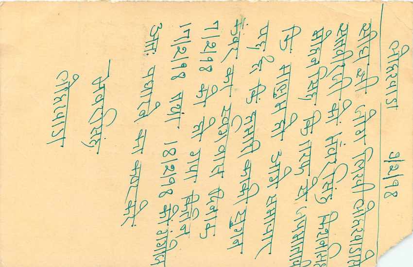 Inde India Entier Postal Stationary Tigre Tiger  — Verso