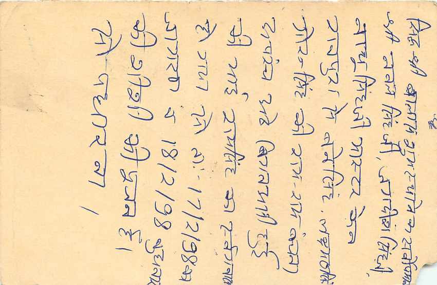 Inde India Entier Postal Stationary Tigre Tiger  — Verso