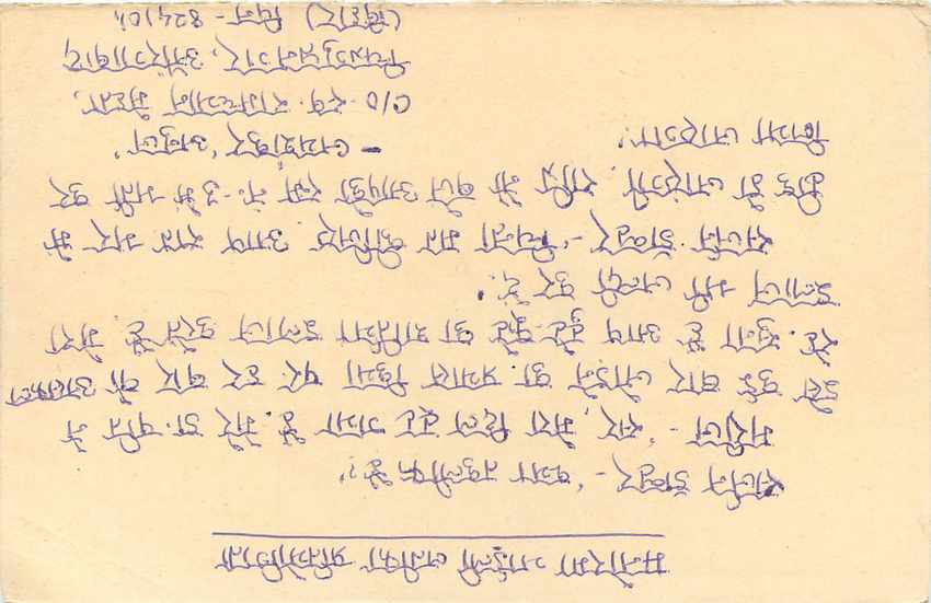 Inde India Entier Postal Stationary Tigre Tiger  — Verso