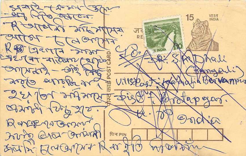 Inde India Entier Postal Stationary Tigre Tiger 