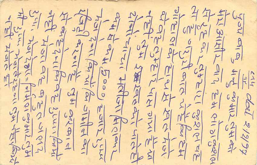 Inde India Entier Postal Stationary Tigre Tiger  — Verso