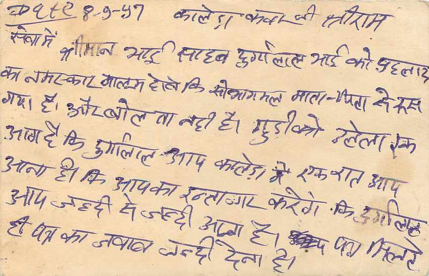 Inde India Entier Postal Stationary Tigre Tiger  — Verso