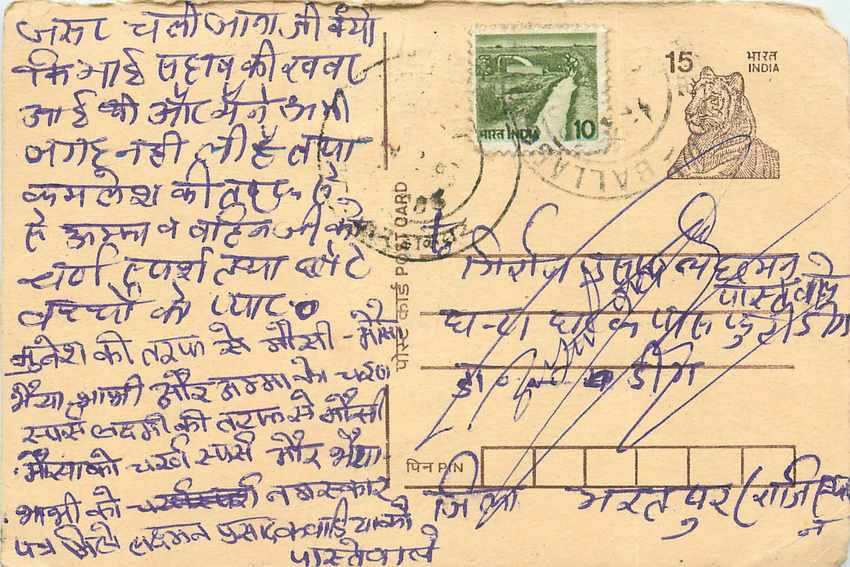 Inde India Entier Postal Stationary Tigre Tiger 