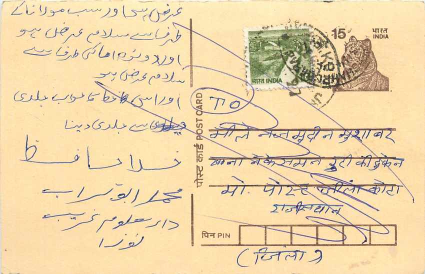 Inde India Entier Postal Stationary Tigre Tiger 