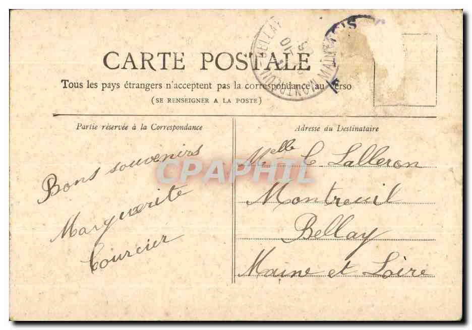 Paris CPA l'eglise de la Trinite — Verso