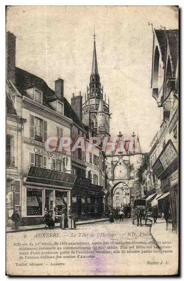Auxerre CPA La Tour de l'horloge (animee)