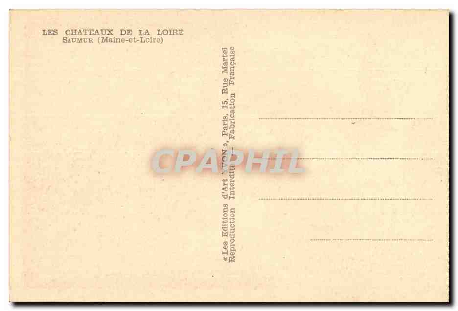 Saumur CPA Le chateau feodal Anjou — Back