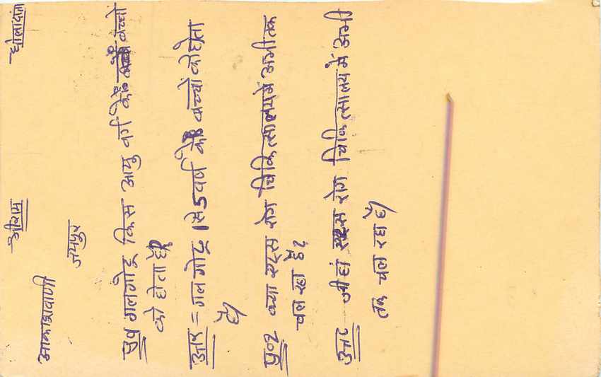 Inde India Entier Postal Stationary Tigre Tiger  — Verso