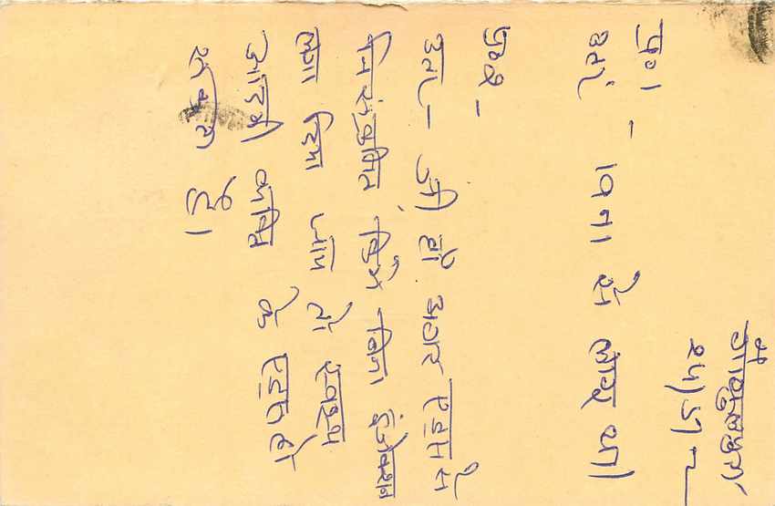 Inde India Entier Postal Stationary Tigre Tiger  — Verso