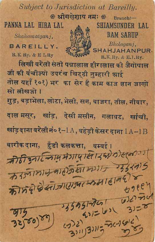 Inde India Entier Postal Stationary George V — Verso