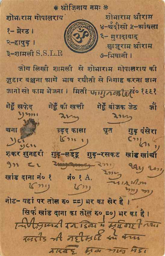 Inde India Entier Postal Stationary George V — Verso