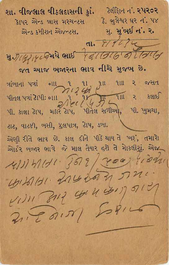 Inde India Entier Postal Stationary George V — Verso