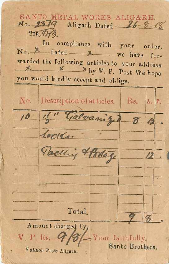 Inde India Entier Postal Stationary George V — Rückseite