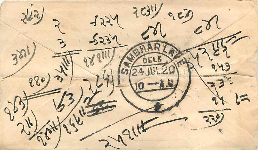 Inde India Entier Postal Stationary  — Rückseite