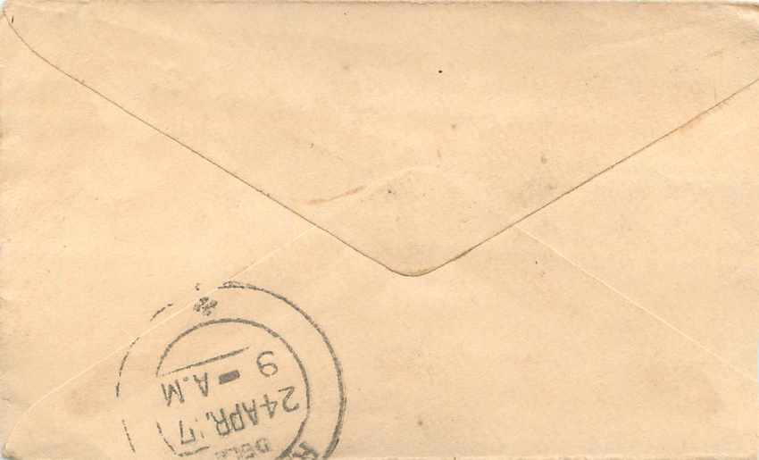 Inde India Entier Postal Stationary  — Verso
