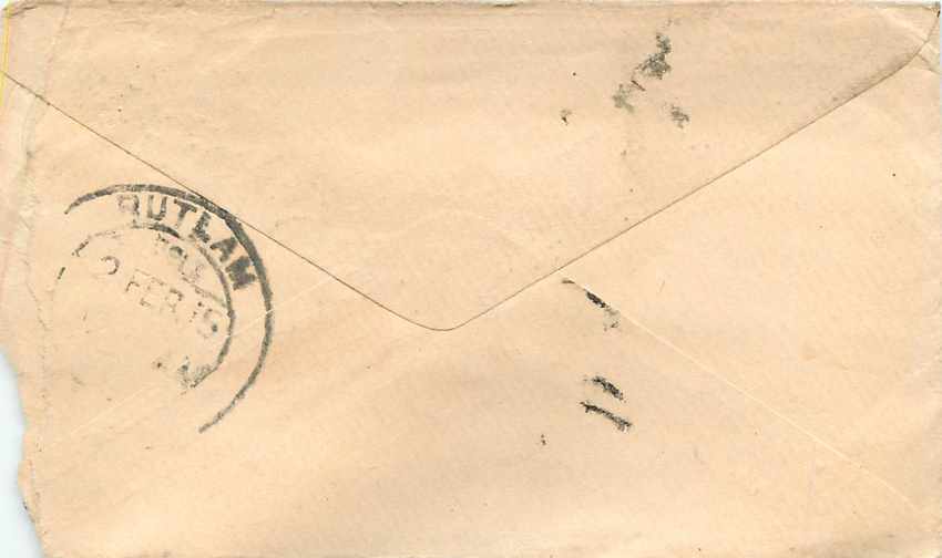 Inde India Entier Postal Stationary  — Verso