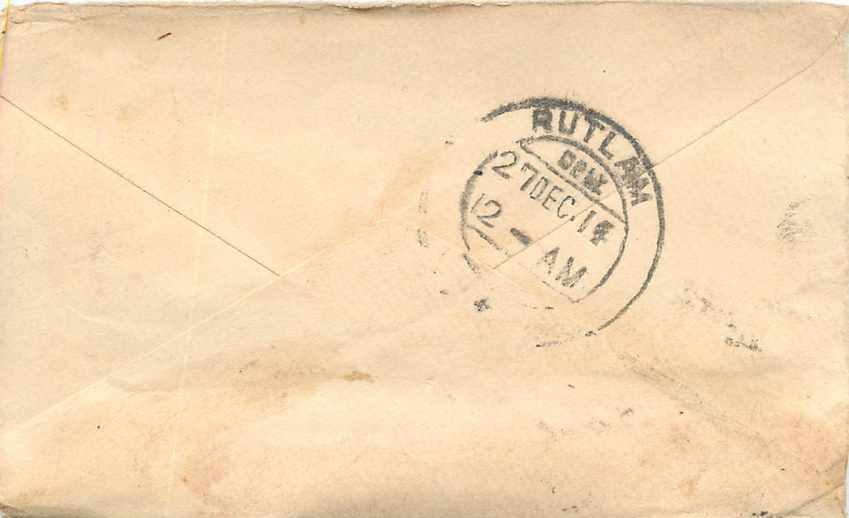 Inde India Entier Postal Stationary  — Rückseite