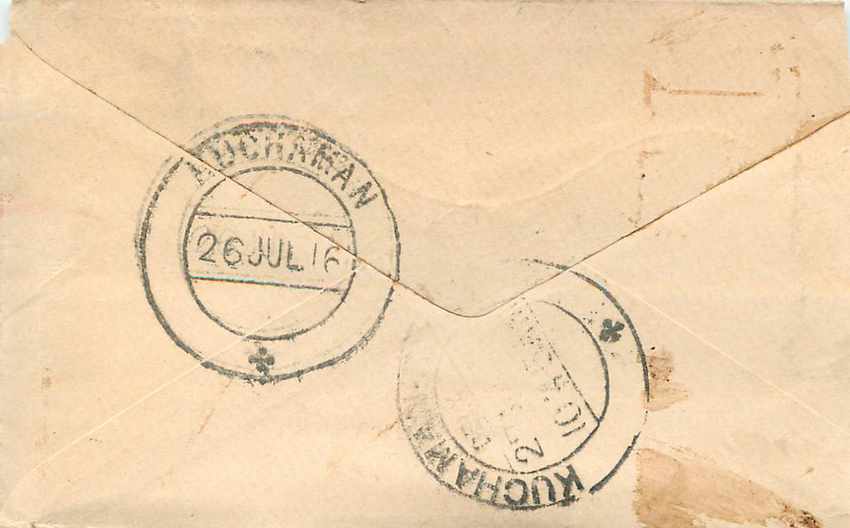 Inde India Entier Postal Stationary  — Verso