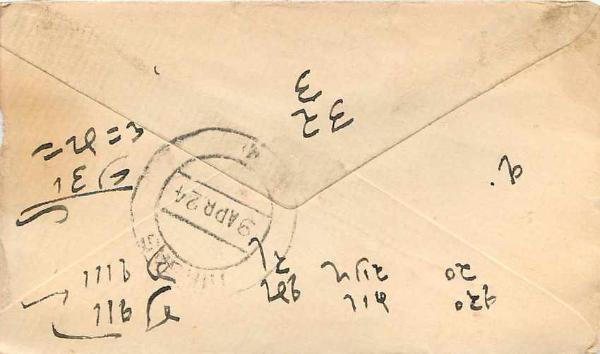 Inde India Entier Postal Stationary  — Rückseite