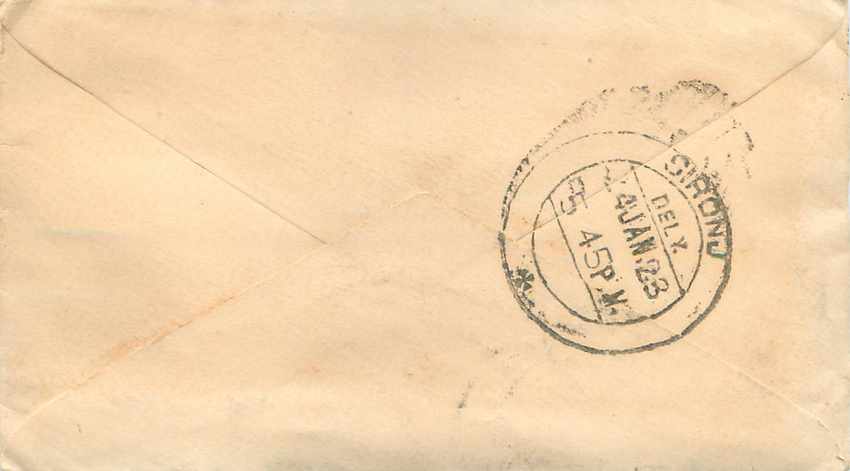 Inde India Entier Postal Stationary  — Rückseite