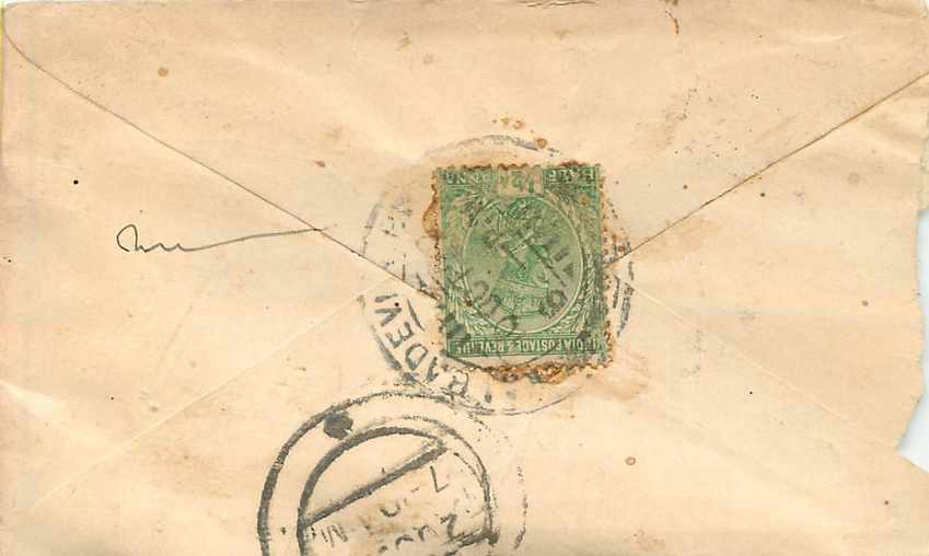 Inde India Entier Postal Stationary  — Rückseite