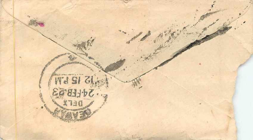 Inde India Entier Postal Stationary  — Verso