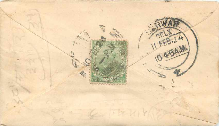 Inde India Entier Postal Stationary  — Verso