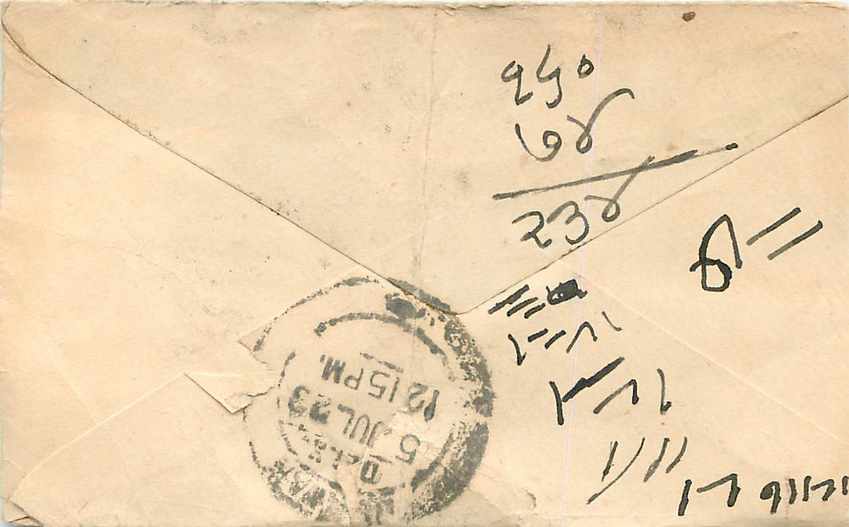 Inde India Entier Postal Stationary  — Rückseite