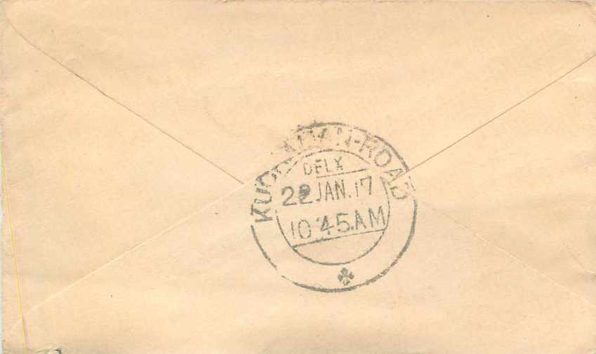 Inde India Entier Postal Stationary  — Verso