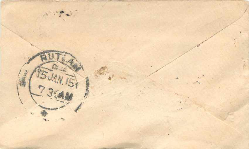 Inde India Entier Postal Stationary  — Verso