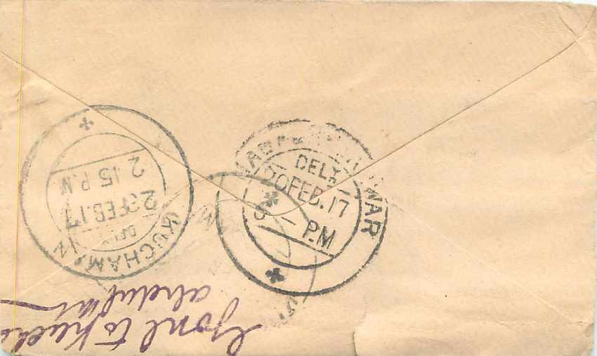Inde India Entier Postal Stationary  — Rückseite